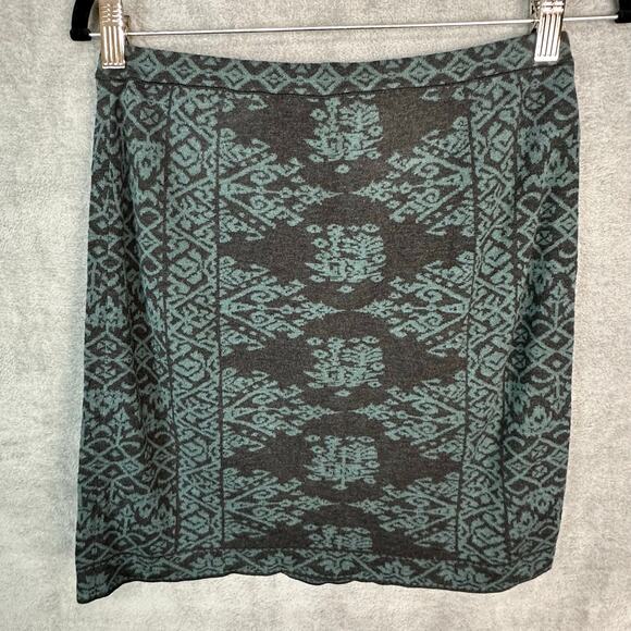 Peruvian Connection Skirt Womens Small Green Pima Cotton Pullon Stretch Career - Picture 2 of 9